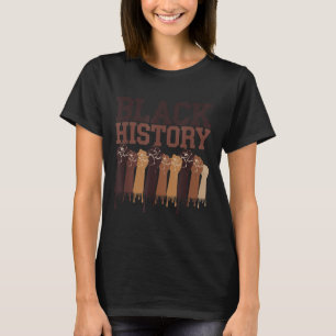 Black History Month Hands Symbol Afro Motivation  T-Shirt
