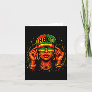 Black History Month Hbcu Black Afro Educated Girl Card