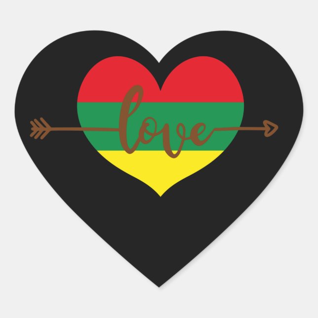 black history month heart love sticker (Front)