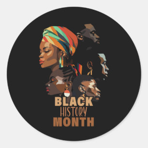 Black History Month History Africa Map Melanin Afr Classic Round Sticker
