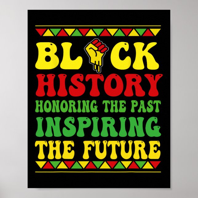Black History Month Honoring Past Inspiring Future Poster (Front)