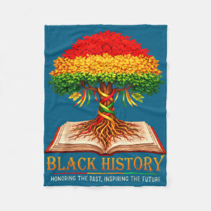 Black history month honouring past inspiring futur fleece blanket