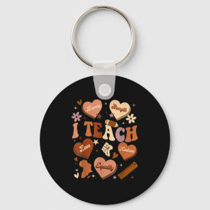 Black History Month I Teach Melanin Hearts Black T Key Ring