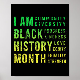 Black History Month Inspirational Equality Diversi Poster