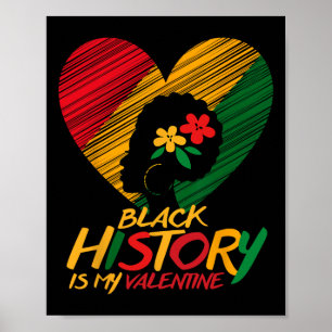 Black History Month Is My Valentine Women  Poster