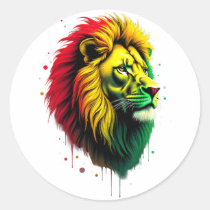 Black History Month Jamaica Lion Proud Jamaican _1 Classic Round Sticker