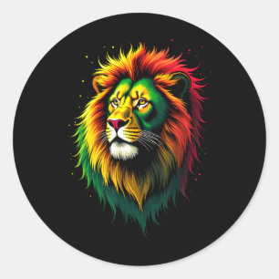 Black History Month Jamaica Lion Proud Jamaican _2 Classic Round Sticker