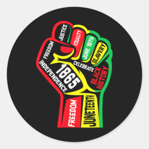 Black History Month Juneteenth Freedom 1865 Men Wo Classic Round Sticker
