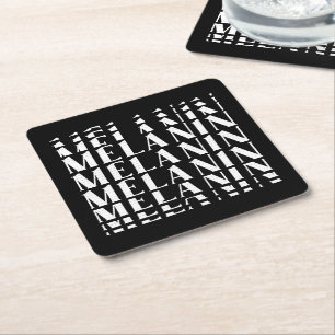 Black History Month Juneteenth Melanin Square Paper Coaster