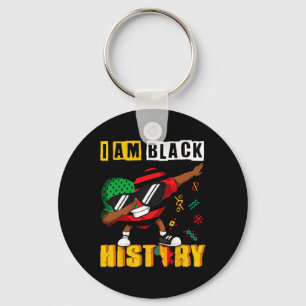 Black History Month Kids Men Boys Dabbing Heart Af Key Ring