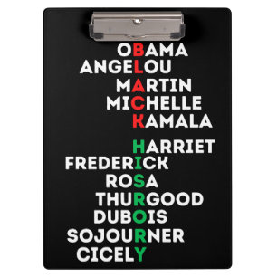 Black History Month Leaders Melanin Bruh Sista  Clipboard