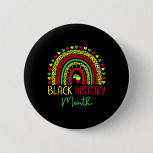 Black History Month Leopard Rainbow African Americ 6 Cm Round Badge