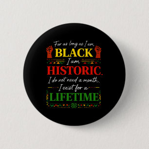 Black History Month Lifetime Patriotic African Ame 6 Cm Round Badge