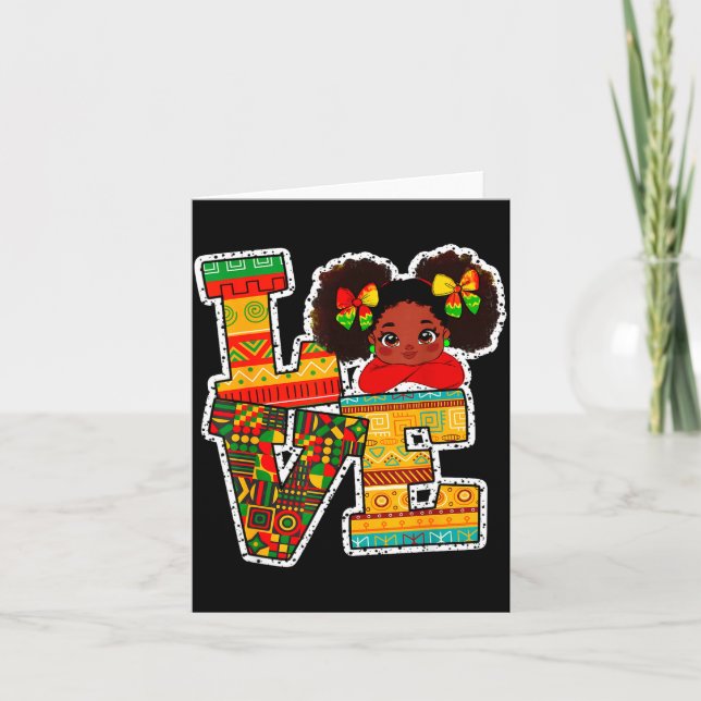 Black History Month Love Afro Toddler Girls Americ Card (Front)
