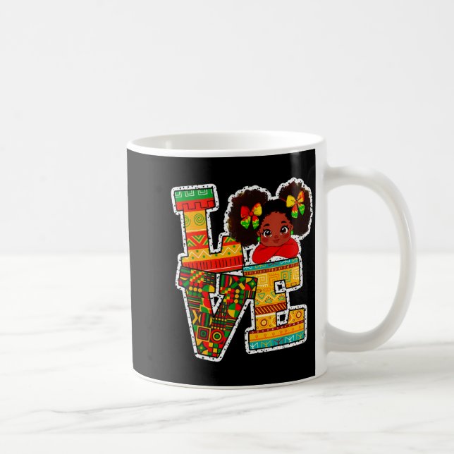 Black History Month Love Afro Toddler Girls Americ Coffee Mug (Right)