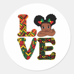Black History Month Love Pride Design Art Apparel  Classic Round Sticker