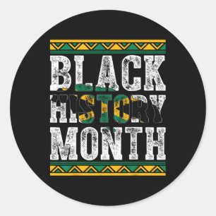 Black History Month Map Of Jamaica Jamaican Flag B Classic Round Sticker