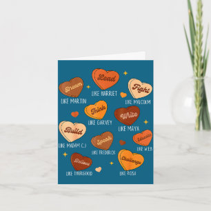 Black history month martin african women men kids card