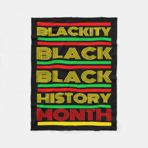 Black History Month Melanin African American Bruh Fleece Blanket