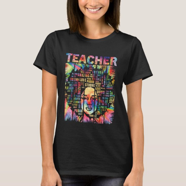 Black History Month Melanin Afro Women Teachers Ti T-Shirt (Front)