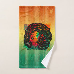 Black History Month Melanin Girl Hand Towel