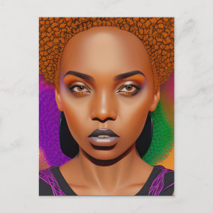 Black History Month Melanin Girl Magic Queen Sista Postcard
