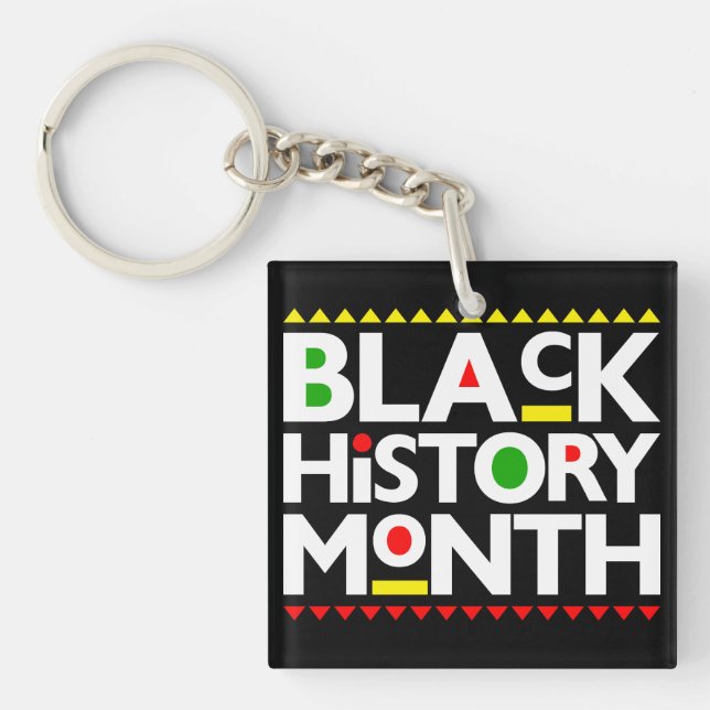 Black History Month Melanin King Queen Sista Bruh Key Ring (Front)