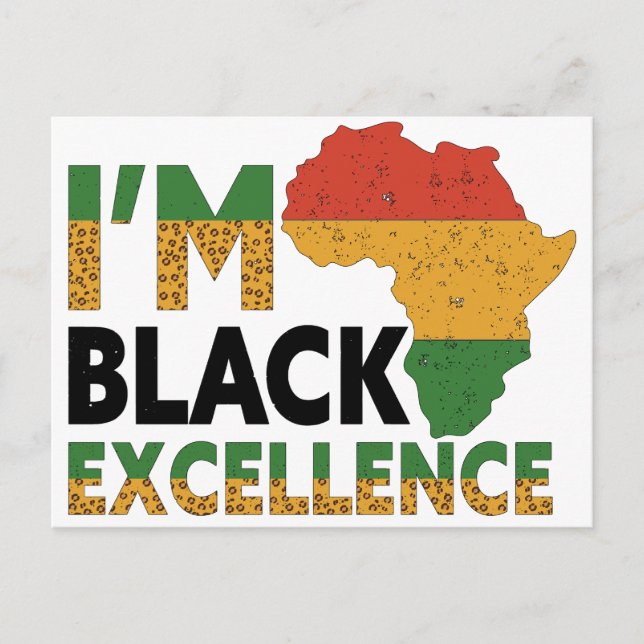 Black History Month Melanin King Queen Sista Bruh Postcard (Front)