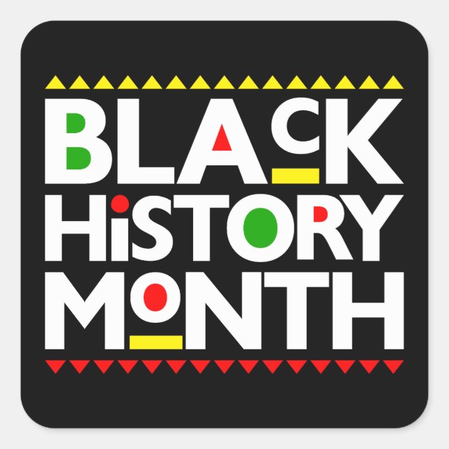 Black History Month Melanin Men Women Kids Square Sticker (Front)