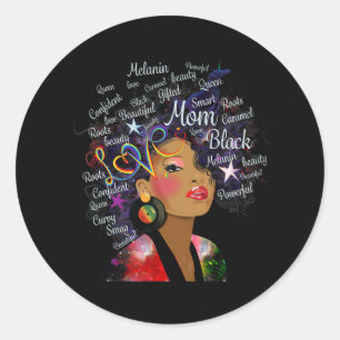 Black History Month Melanin Mum Juneteenth Classic Round Sticker