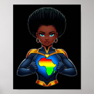 Black History Month Melanin Queen Strong Black Wom Poster