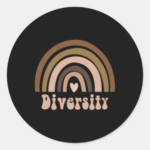Black History Month Melanin Rainbow Diversity Classic Round Sticker