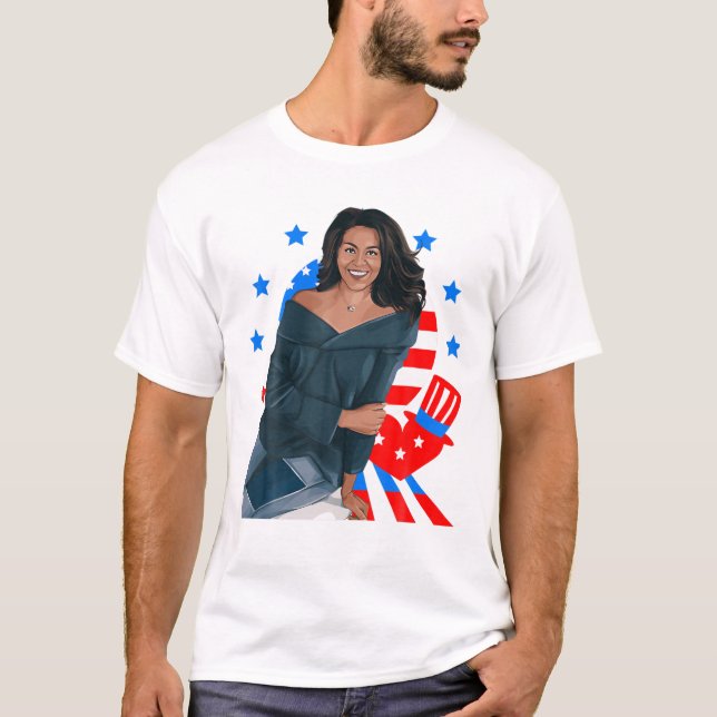 Black History Month Michelle Obama President's Day T-Shirt (Front)