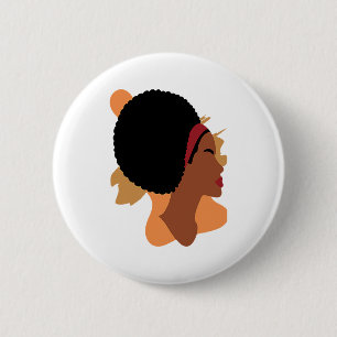 Black History Month Minimalist Queen Melanin Boho  6 Cm Round Badge