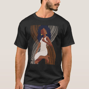 Black History Month Minimalist Queen Melanin Boho  T-Shirt