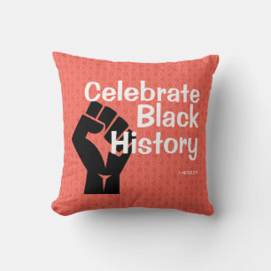 BLACK HISTORY MONTH Motivational Coral Cushion