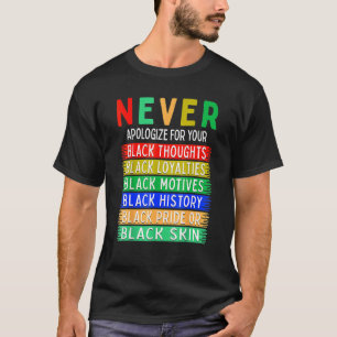 Black History Month Never Apologise for Your Black T-Shirt