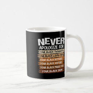 Black History Month Never Apologize Coffee Mug