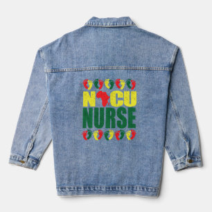 Black History Month Nicu Nurse African American Nu Denim Jacket