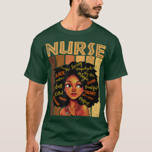 Black History Month Nurse Afro African American Nu T-Shirt