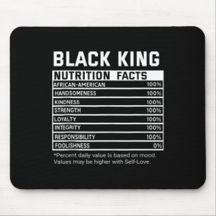 Black History Month Nutrition Facts Black King Mel Mouse Pad