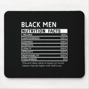 Black History Month Nutrition Facts Black Men Mela Mouse Pad
