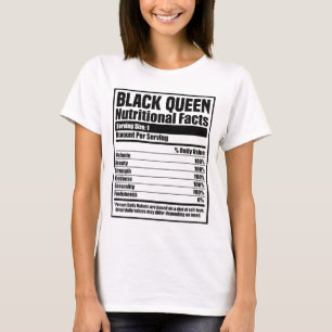 Black History Month Nutrition Facts Black Queen T-Shirt