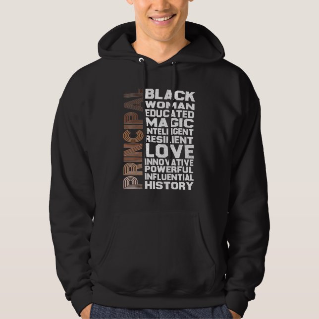 Black History Month Pajama I Am A Black Principal  Hoodie (Front)