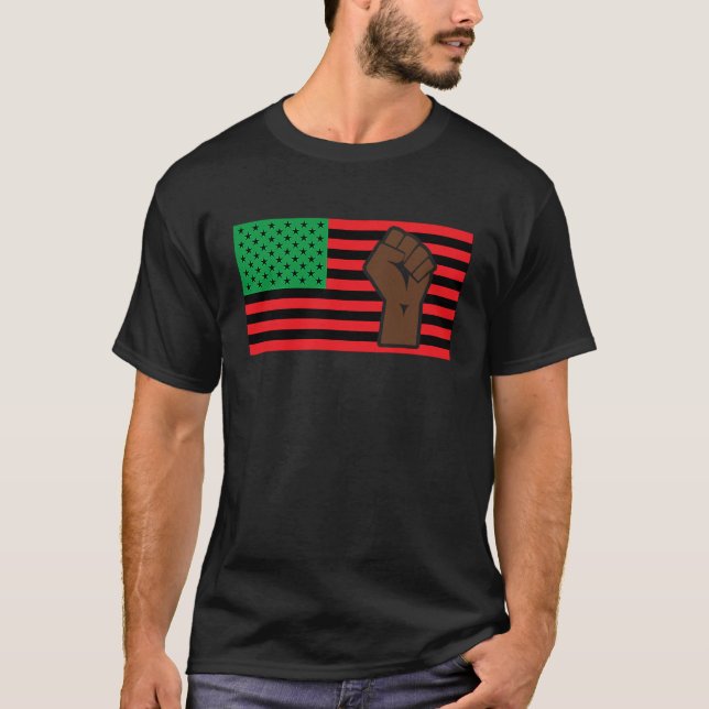 Black History Month Pan African Flag Black African T-Shirt (Front)