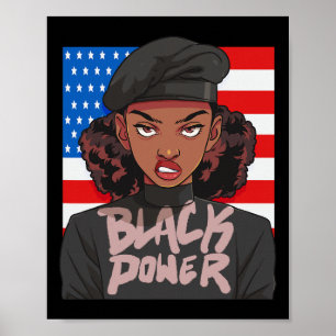 Black History Month Panther Party Afro Hair Usa Pa Poster