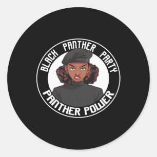 Black History Month Panther Party Logo Afro Hair 1 Classic Round Sticker