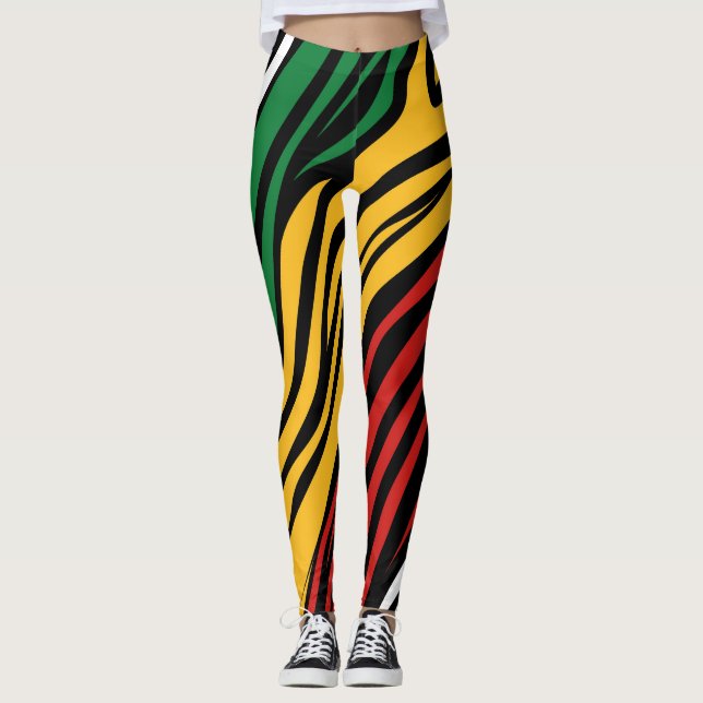 Black History Month Pattern  Leggings (Front)