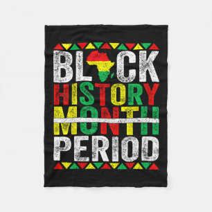 Black History Month Period African American Black  Fleece Blanket