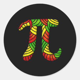 Black History Month Pi Day Math Lover Teacher Stud Classic Round Sticker